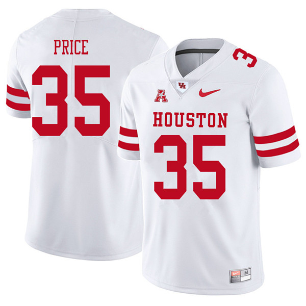 2018 Men #35 Jayson Price Houston Cougars College Football Jerseys Sale-White - Click Image to Close